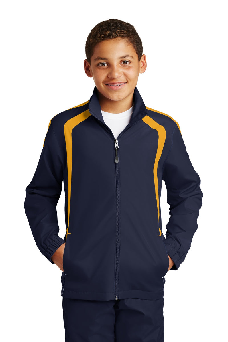 Load image into Gallery viewer, Sport-Tek Youth Colorblock Raglan Jacket. YST60
