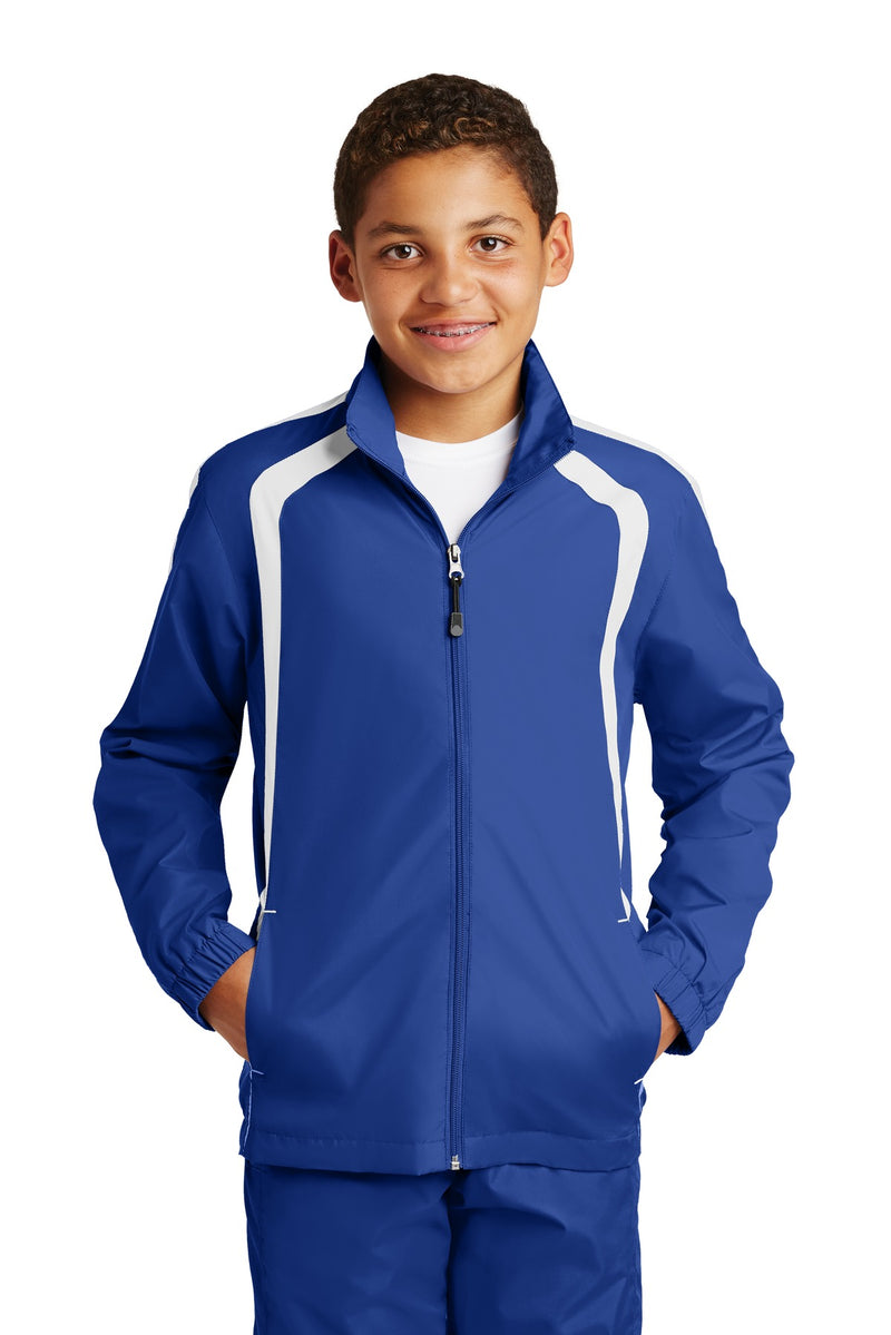 Load image into Gallery viewer, Sport-Tek Youth Colorblock Raglan Jacket. YST60
