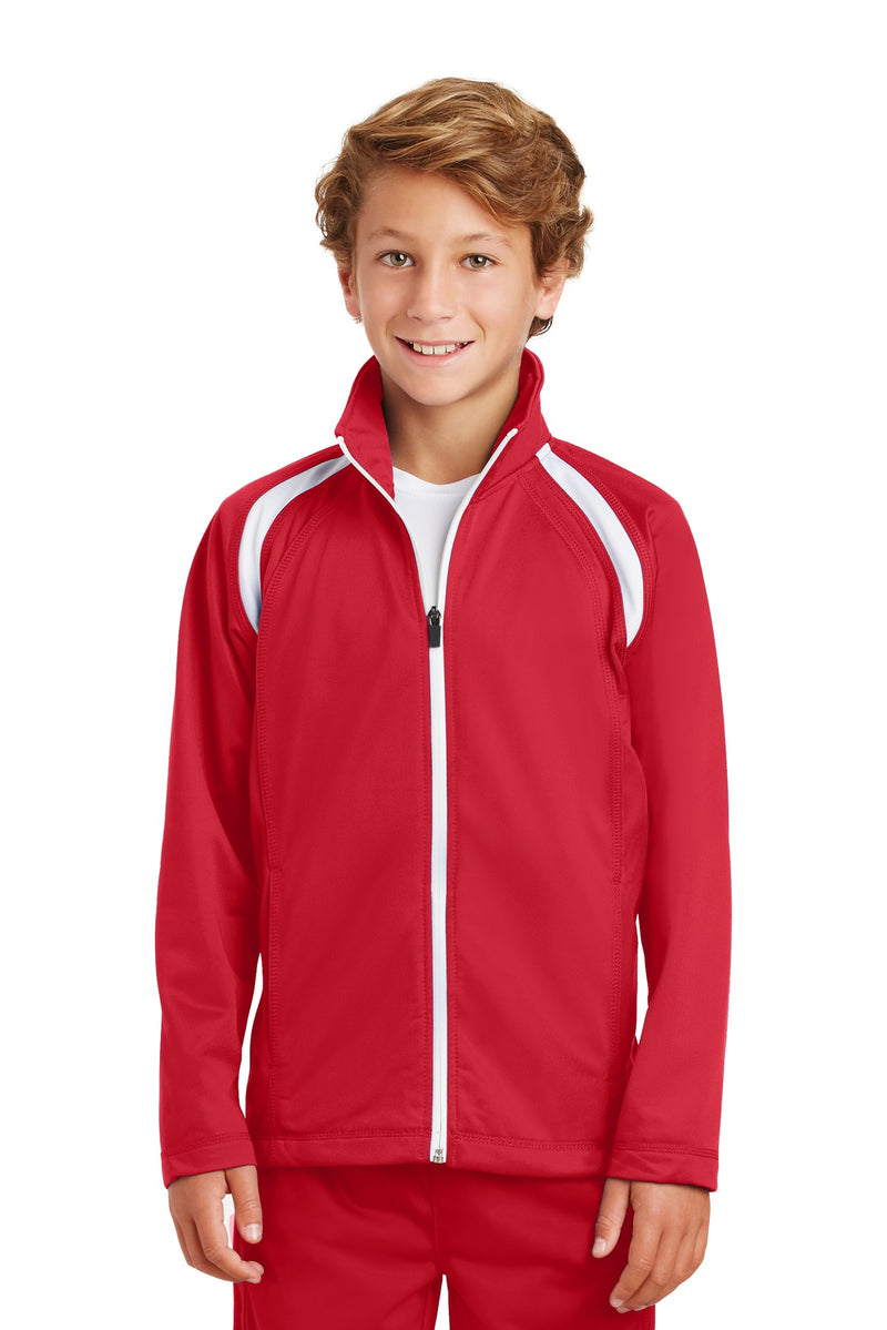 Load image into Gallery viewer, Sport-Tek Youth Tricot Track Jacket. YST90
