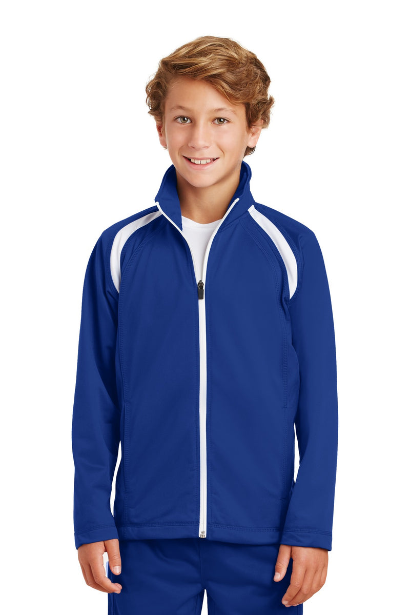 Load image into Gallery viewer, Sport-Tek Youth Tricot Track Jacket. YST90
