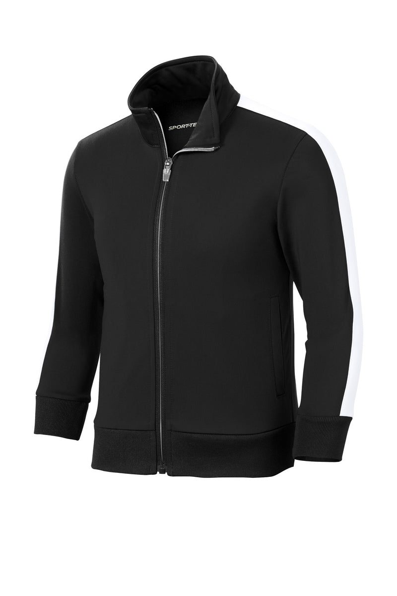 Load image into Gallery viewer, Sport-Tek  Youth Tricot Sleeve Stripe Track Jacket. YST94
