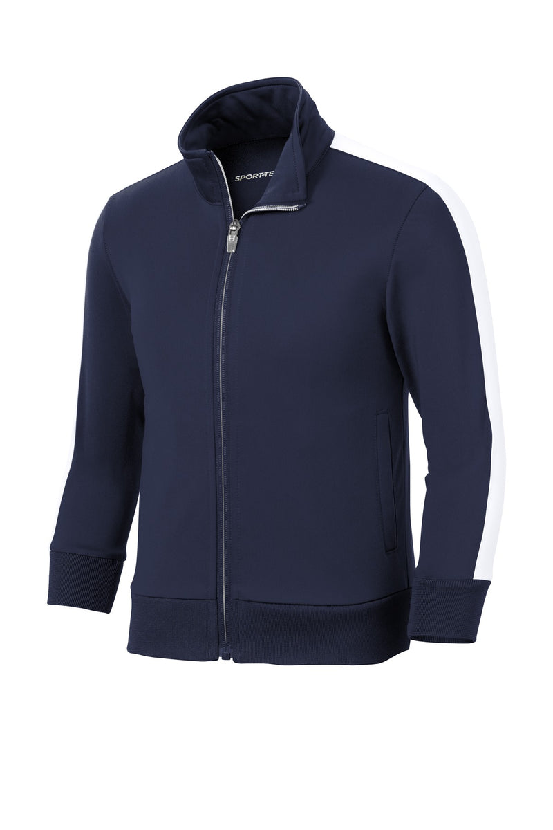 Load image into Gallery viewer, Sport-Tek  Youth Tricot Sleeve Stripe Track Jacket. YST94
