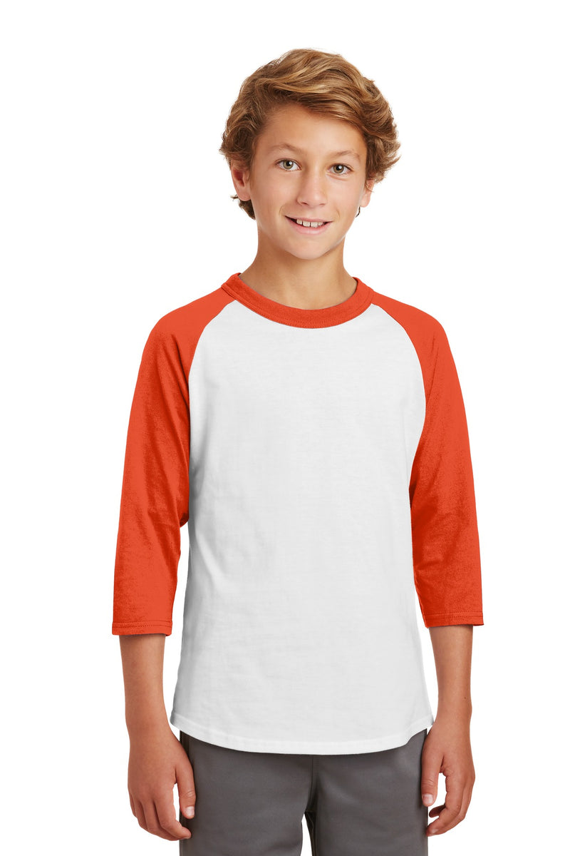 Load image into Gallery viewer, Sport-Tek Youth Colorblock Raglan Jersey.  YT200
