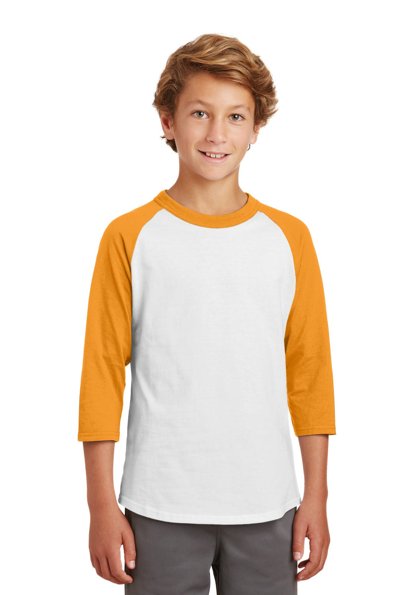 Load image into Gallery viewer, Sport-Tek Youth Colorblock Raglan Jersey.  YT200

