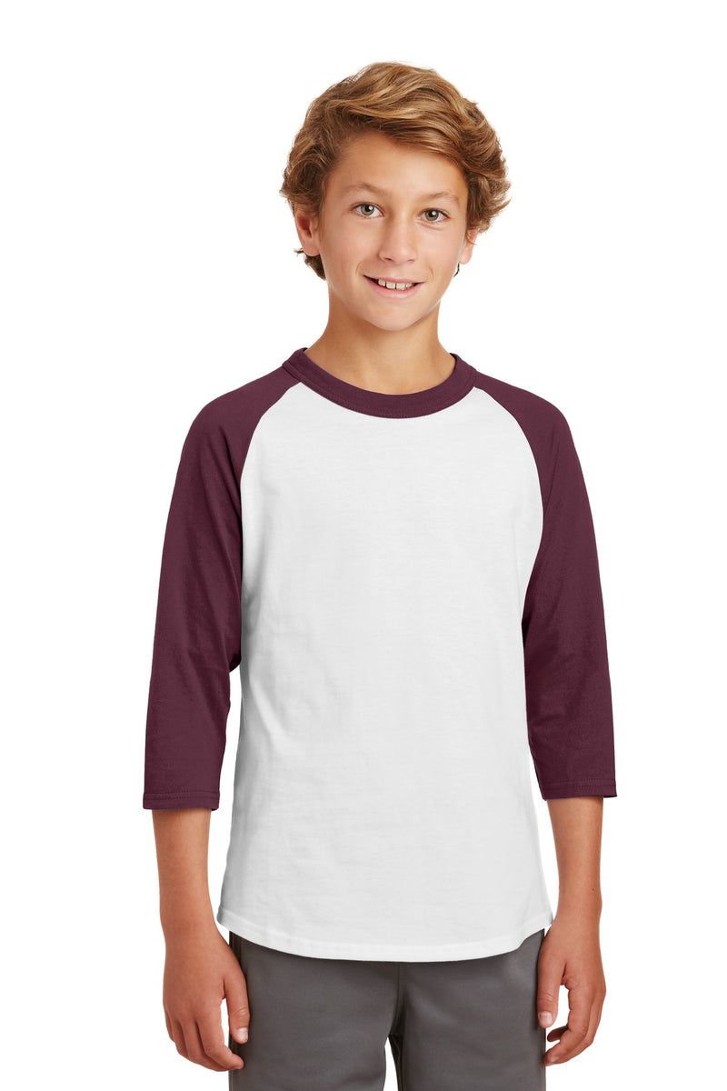 Load image into Gallery viewer, Sport-Tek Youth Colorblock Raglan Jersey.  YT200
