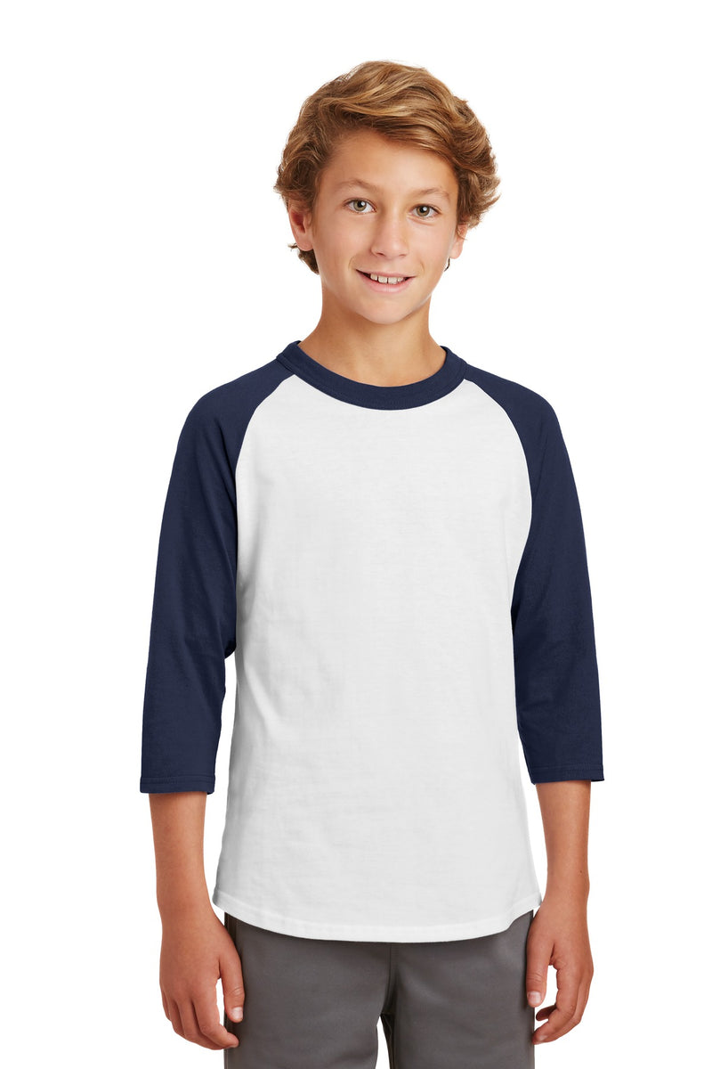 Load image into Gallery viewer, Sport-Tek Youth Colorblock Raglan Jersey.  YT200

