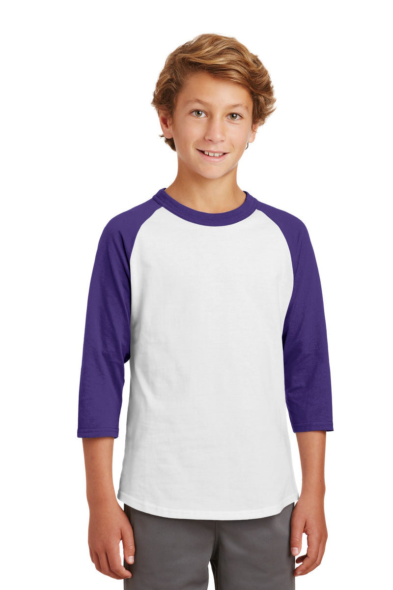 Load image into Gallery viewer, Sport-Tek Youth Colorblock Raglan Jersey.  YT200
