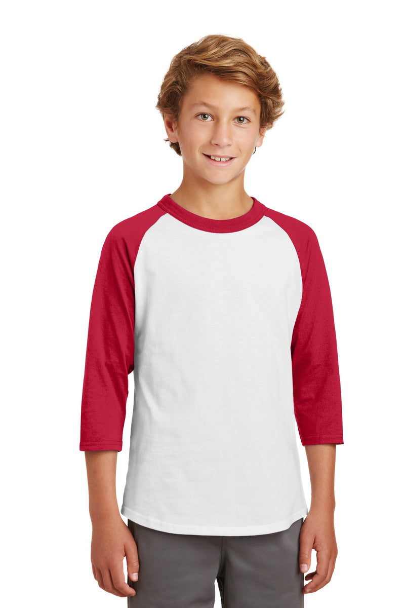 Load image into Gallery viewer, Sport-Tek Youth Colorblock Raglan Jersey.  YT200
