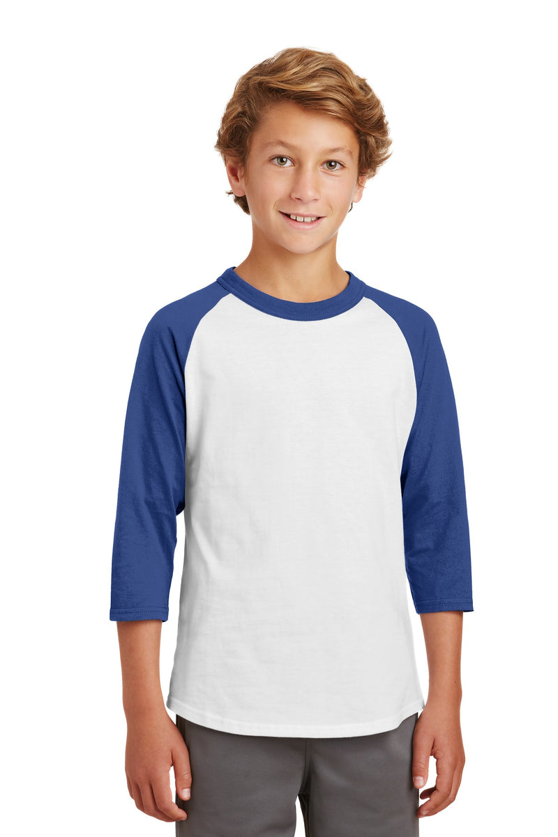 Load image into Gallery viewer, Sport-Tek Youth Colorblock Raglan Jersey.  YT200
